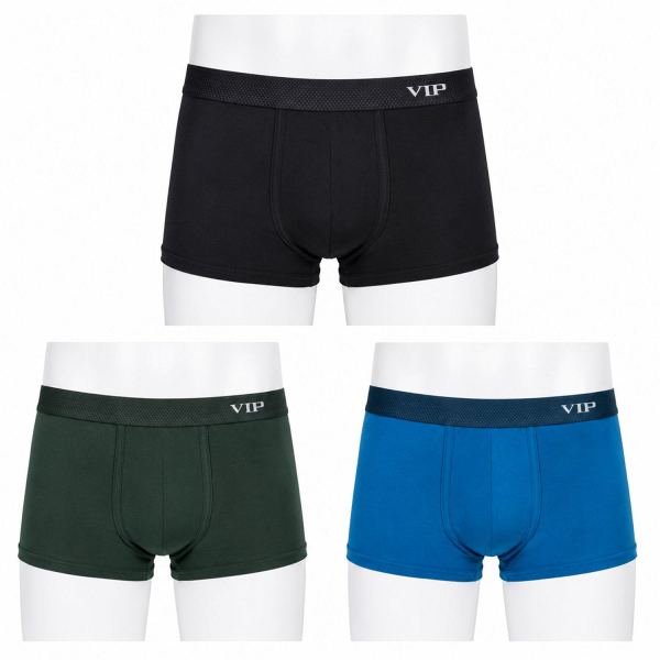 VIP Men’s Sensory Cotton Trunk Underwear – Pack of 3