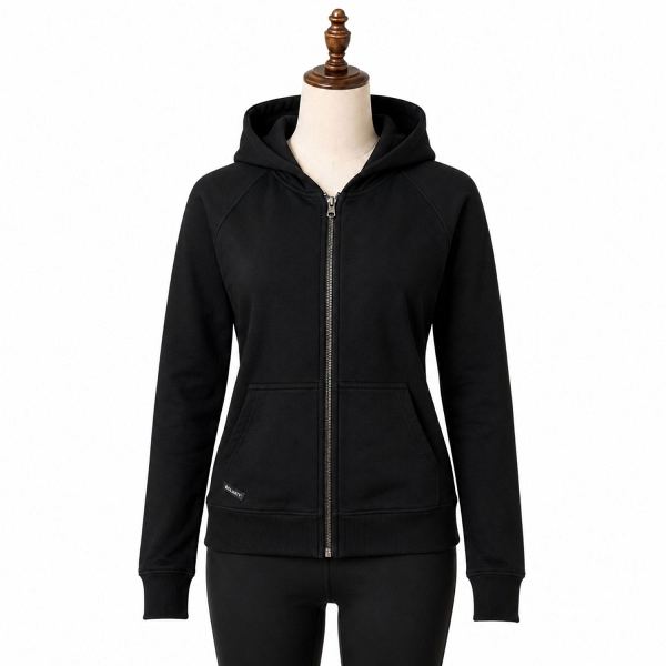 Boldfit Women’s Full Zip Fleece Hoodie Jacket – Black